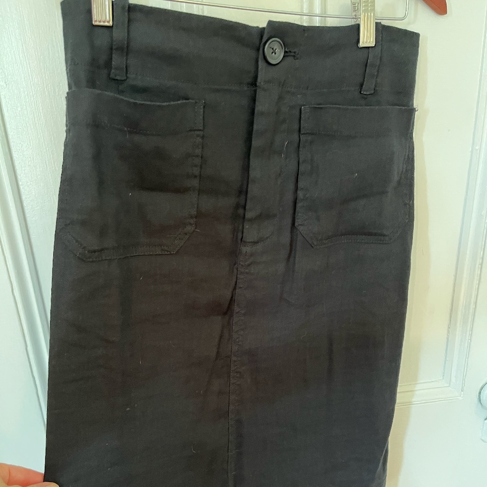 Maeve/Anthropology Black linen skirt Small